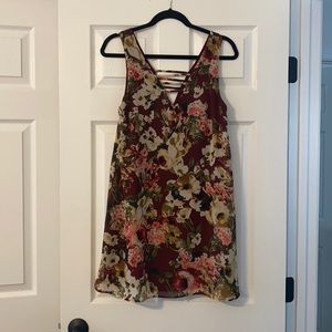 Burgundy Floral Dress